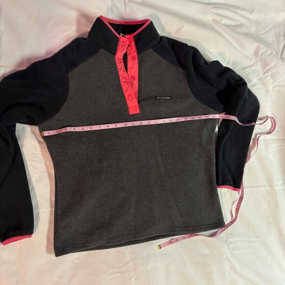Columbia Mount Canyon Fleece Pullover Women’s Large Black/Gray Snap EUC - Picture 7 of 8